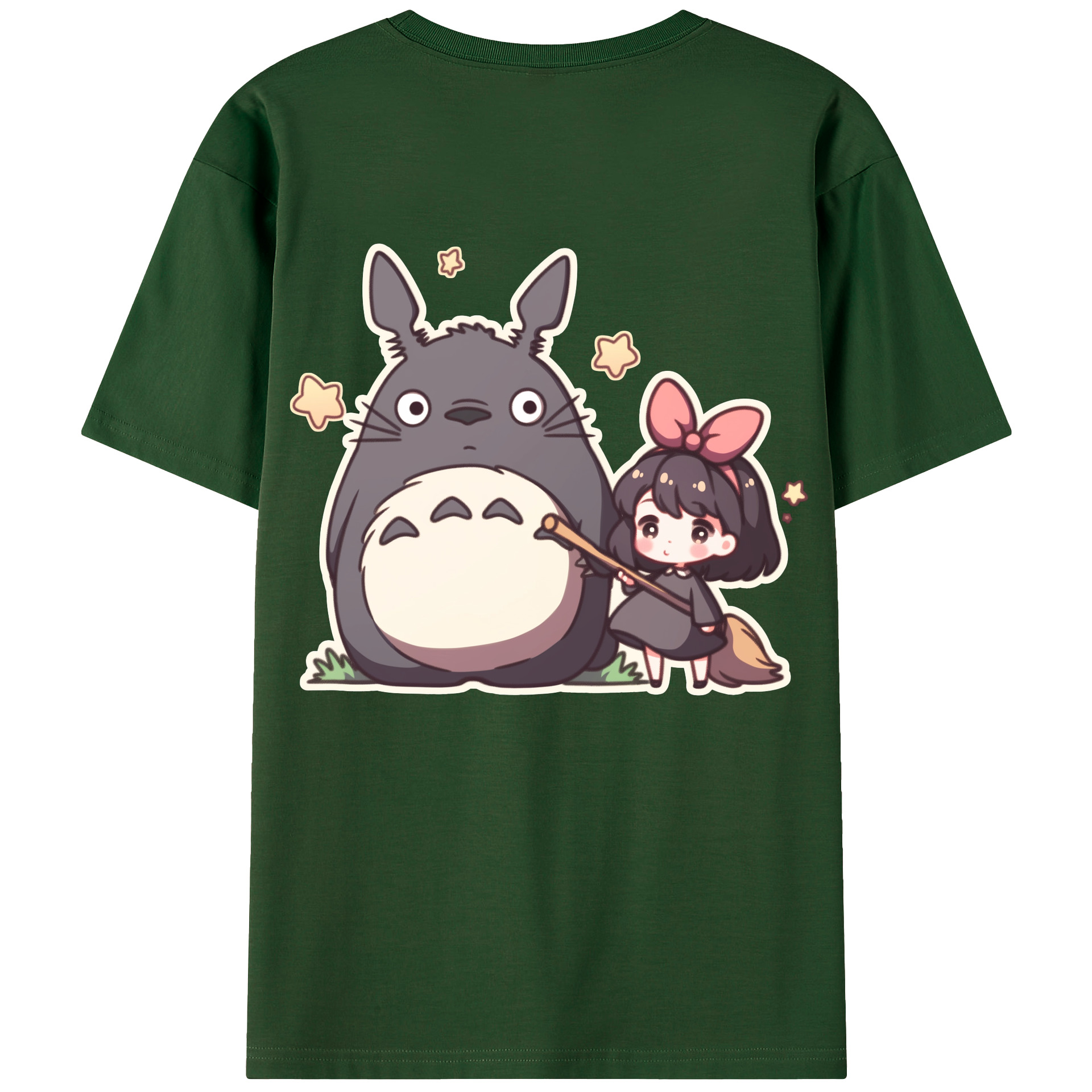 （画像用） となりのトトロ 草壁メイ 草壁サツキ My Neighbor Totoro Satsuki Kusakabe Mei Kusakabe 綿100％半袖Tシャツ（背面プリント）